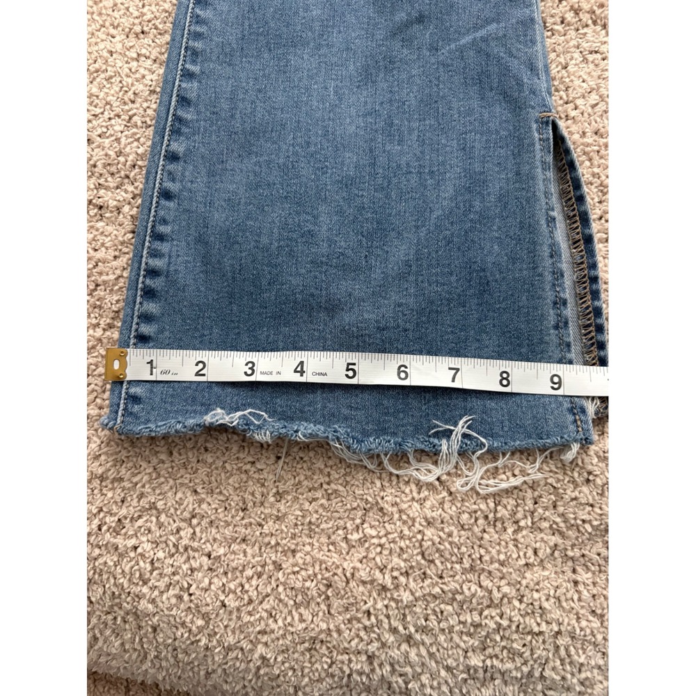 Hidden Los Angeles High Rise Flare Jeans Side Slit Raw Hem HD3148-MD Blue 28 - Picture 3 of 10